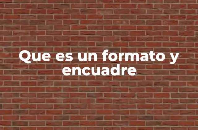 Que es un Formato y Encuadre