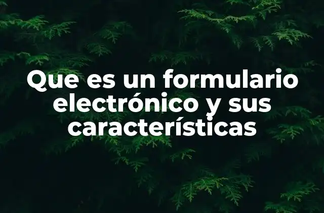Que es un Formulario Electrónico y Sus Características