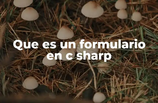 Que es un Formulario en C Sharp