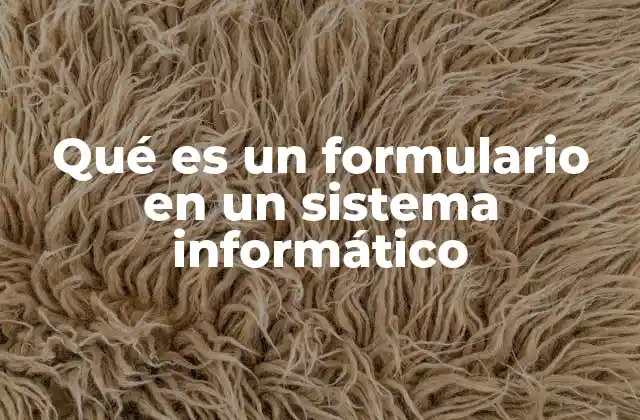 Qué es un Formulario en un Sistema Informático