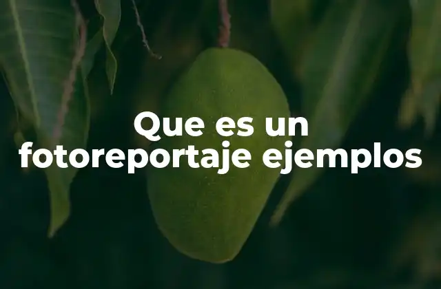 Que es un Fotoreportaje Ejemplos