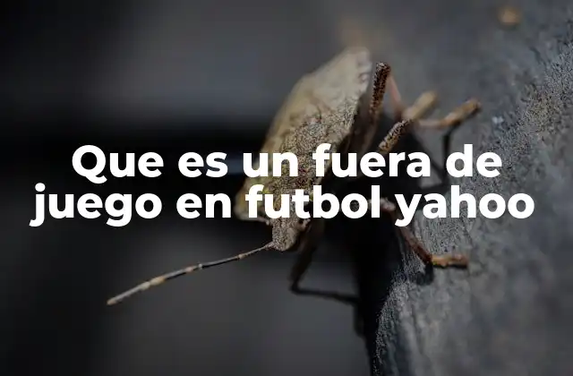 Que es un Fuera de Juego en Futbol Yahoo