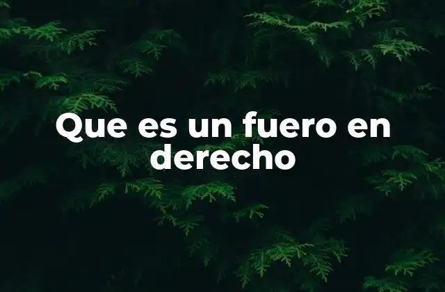 Que es un Fuero en Derecho