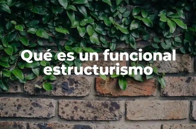 Qué es un Funcional Estructurismo