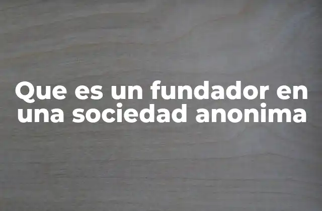 Que es un Fundador en una Sociedad Anonima