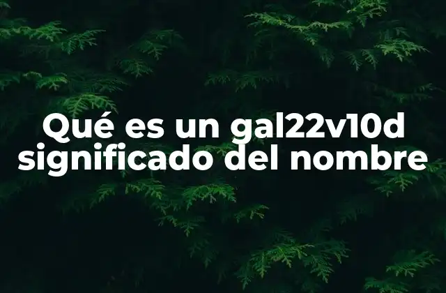 Qué es un Gal22v10d Significado Del Nombre