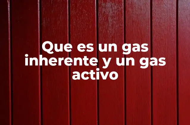 Que es un Gas Inherente y un Gas Activo