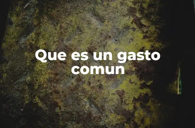 Que es un Gasto Comun