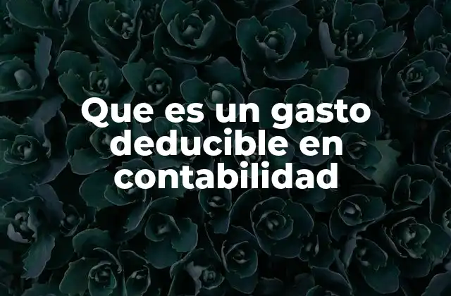 Que es un Gasto Deducible en Contabilidad