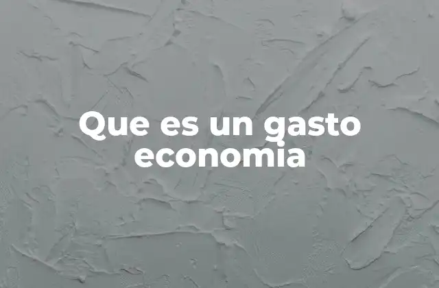 Que es un Gasto Economia