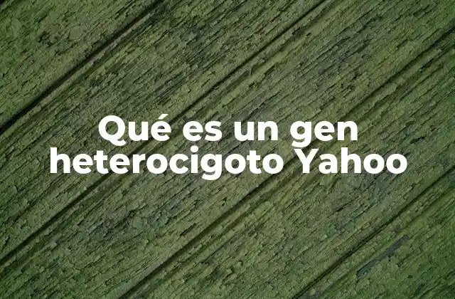 Qué es un Gen Heterocigoto Yahoo