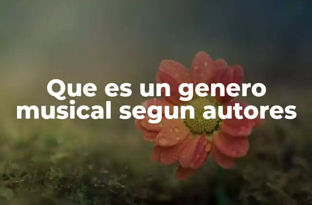 Que es un Genero Musical Segun Autores