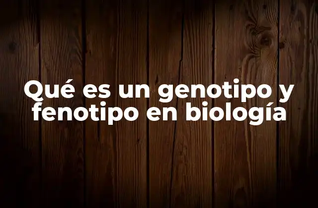 Qué es un Genotipo y Fenotipo en Biología