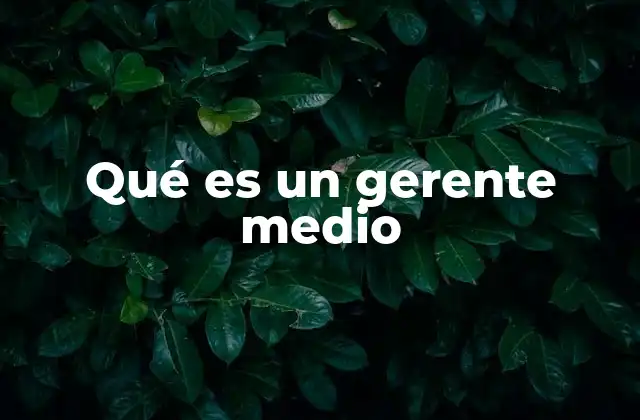 Qué es un Gerente Medio