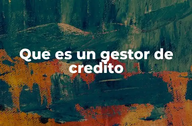Que es un Gestor de Credito