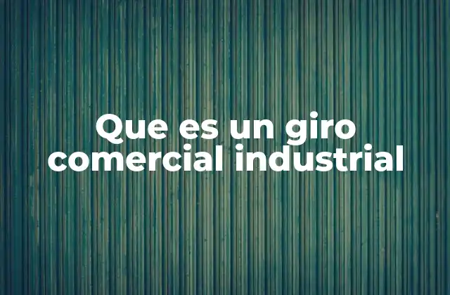 Que es un Giro Comercial Industrial