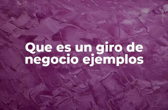 Que es un Giro de Negocio Ejemplos