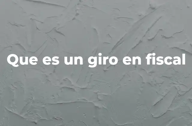 Que es un Giro en Fiscal