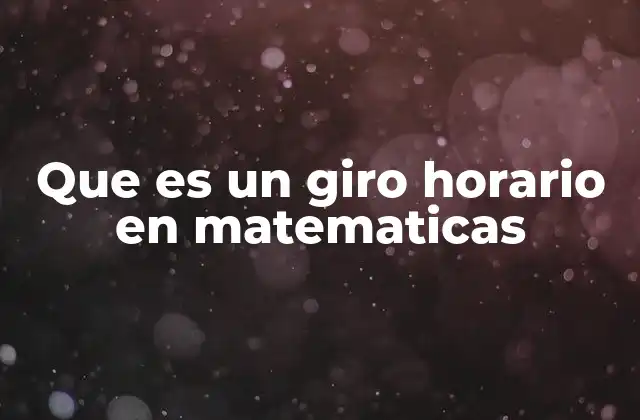 Que es un Giro Horario en Matematicas