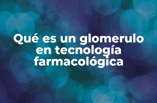 Qué es un Glomerulo en Tecnología Farmacológica