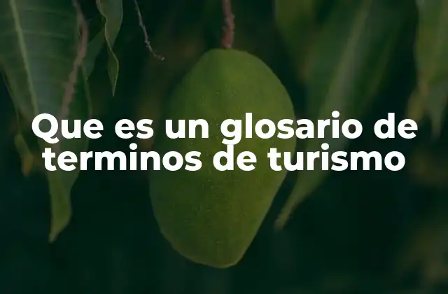 Que es un Glosario de Terminos de Turismo