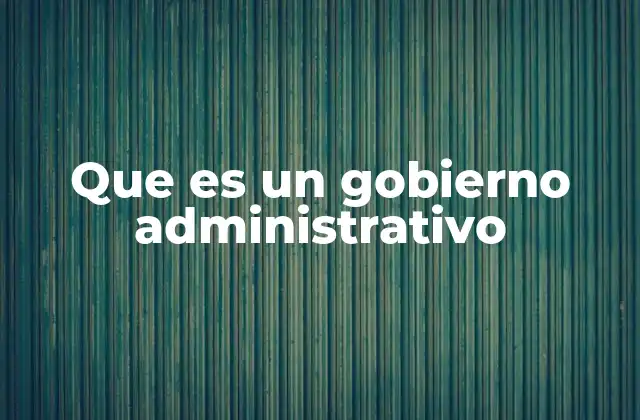 Que es un Gobierno Administrativo