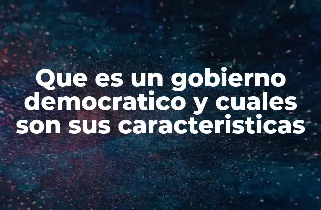 Que es un Gobierno Democratico y Cuales Son Sus Caracteristicas