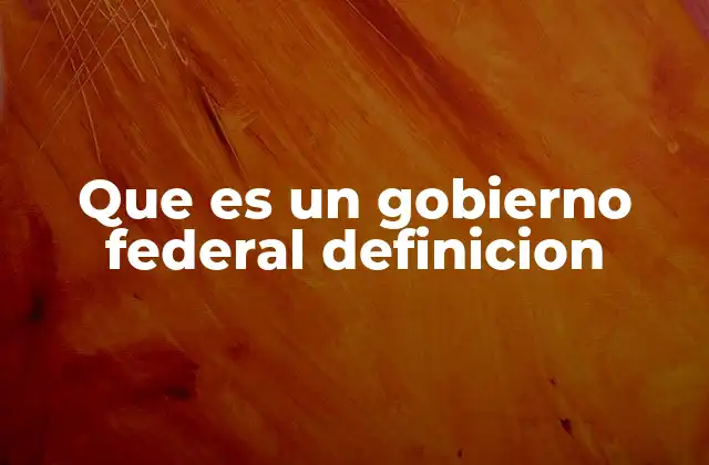 Que es un Gobierno Federal Definicion