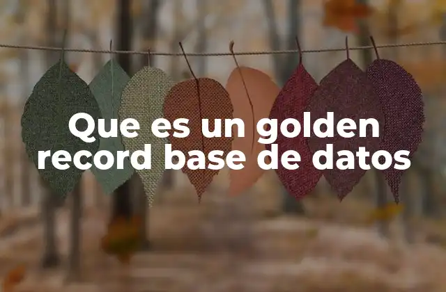 Que es un Golden Record Base de Datos