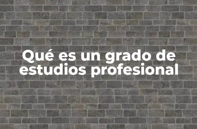 Qué es un Grado de Estudios Profesional