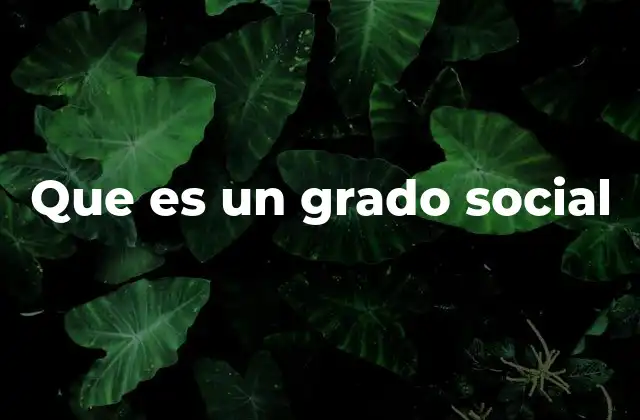 Que es un Grado Social
