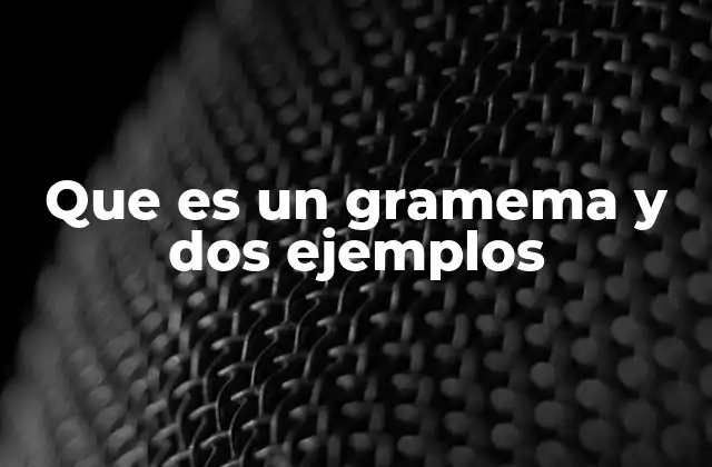 Que es un Gramema y Dos Ejemplos