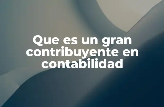Que es un Gran Contribuyente en Contabilidad