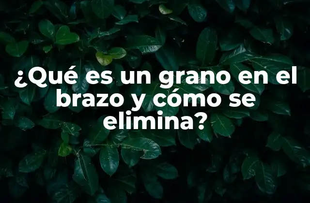 ¿qué es un Grano en el Brazo y Cómo Se Elimina?