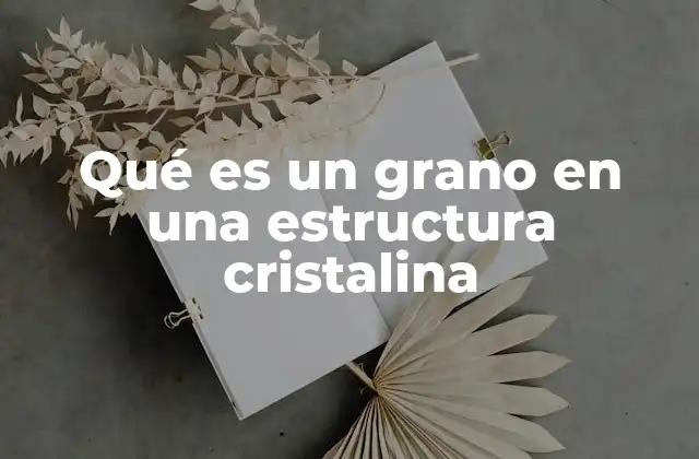 Qué es un Grano en una Estructura Cristalina