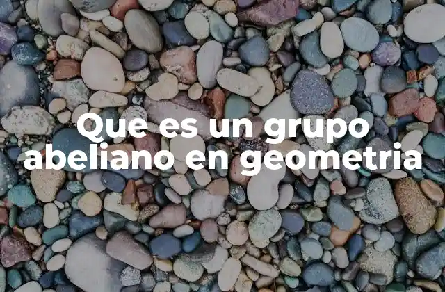 Que es un Grupo Abeliano en Geometria