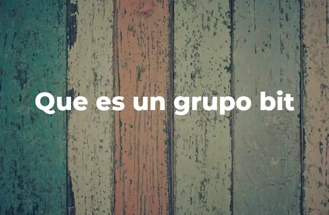 Que es un Grupo Bit