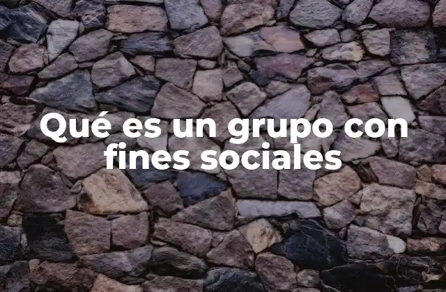 Qué es un Grupo con Fines Sociales