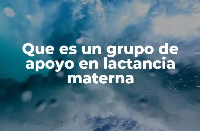 Que es un Grupo de Apoyo en Lactancia Materna