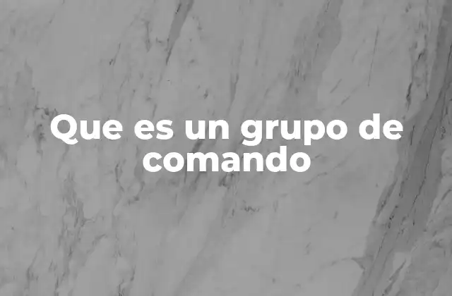 Que es un Grupo de Comando