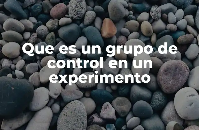Que es un Grupo de Control en un Experimento