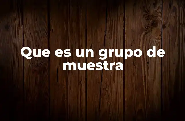Que es un Grupo de Muestra