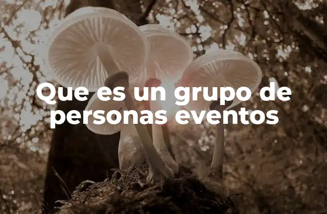 Que es un Grupo de Personas Eventos