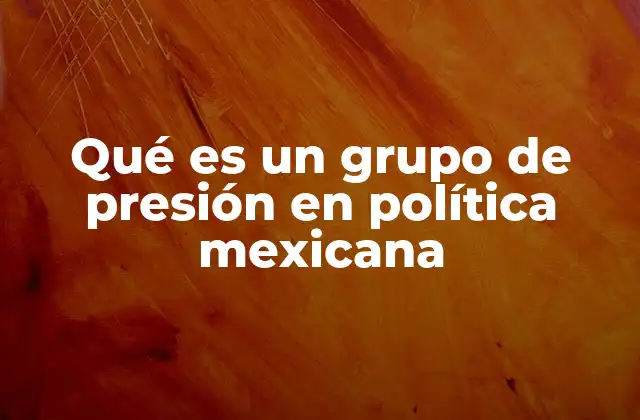 Qué es un Grupo de Presión en Política Mexicana