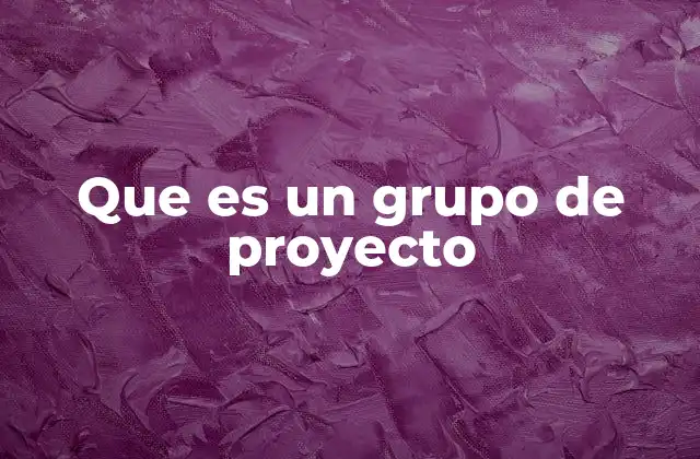 Que es un Grupo de Proyecto