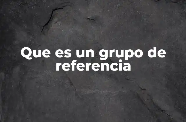 Que es un Grupo de Referencia