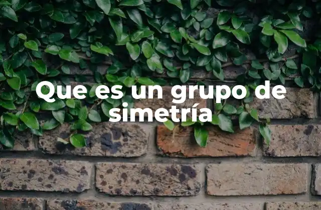 Que es un Grupo de Simetría