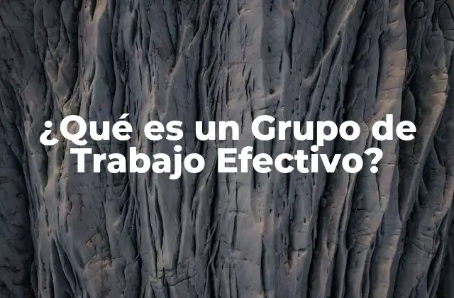 ¿qué es un Grupo de Trabajo Efectivo?