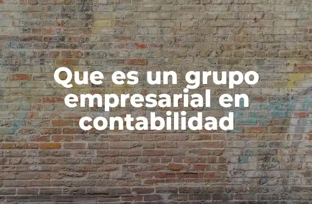 Que es un Grupo Empresarial en Contabilidad