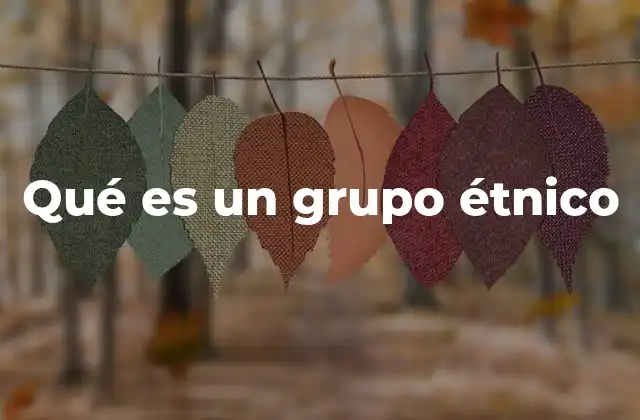Qué es un Grupo Étnico